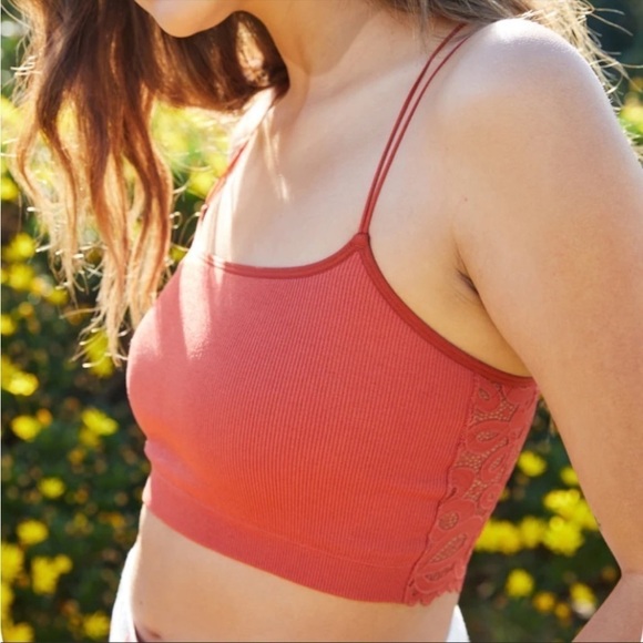 NWT Gilly Hicks Seamless Lace Back Double Strap Ribbed Bralette - Picture 6 of 10